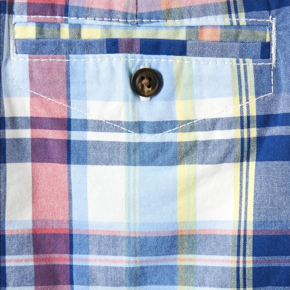 Boys Plaid Belted Chino Shorts - Country Club - Picture 5 of 5